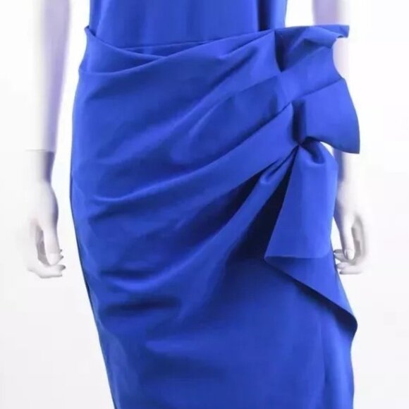 Chiara Boni La Petite Robe Amparo One-Shoulder Jersey Gown Dress Sz 10 Blue NWT - Picture 2 of 8